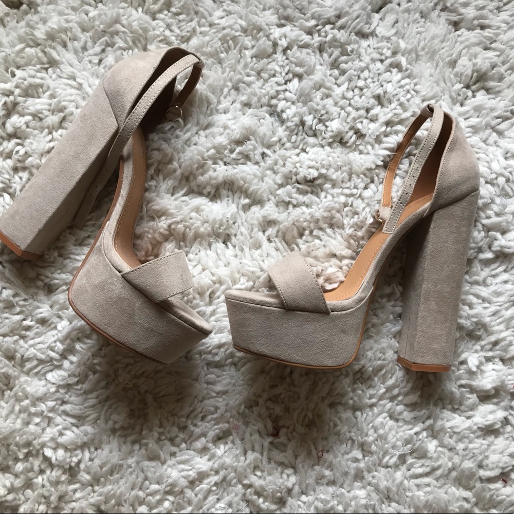 platform suede heels